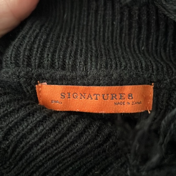 Signature Black Distressed Gothic Crop Sweater - Picture 8 of 8